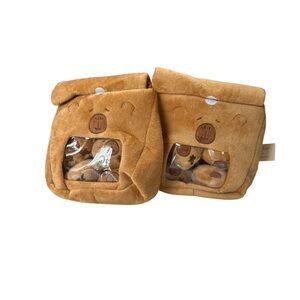 Plush CAPYBARA Pocket of 4 in Light Brown. Set of 2.